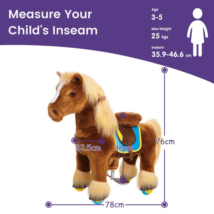 PonyCycle - Wholesale Rocking Horse - Kids - PonyCycle Premium Ride-On Brown Horse | Plush Riding Toy7