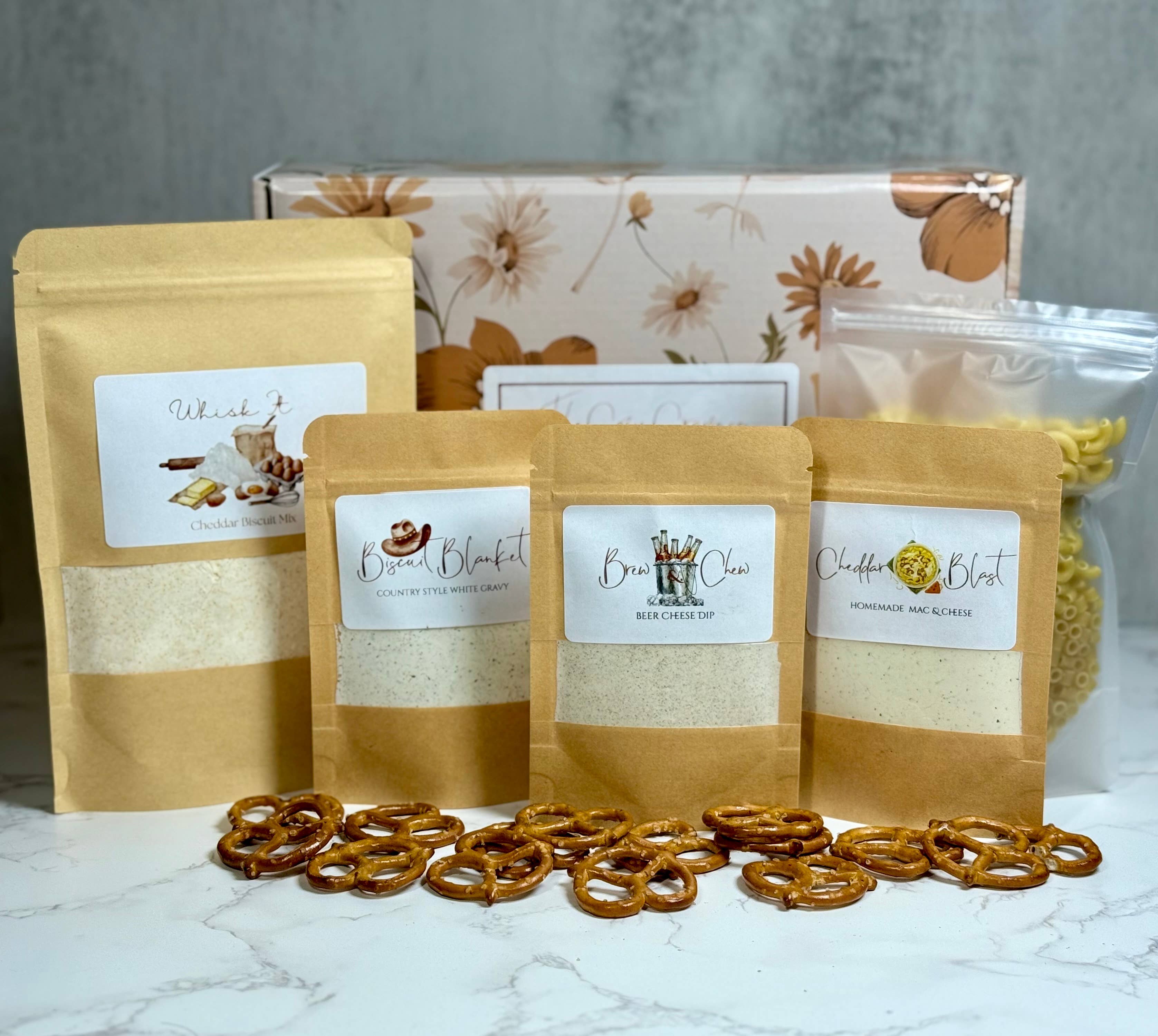 Mixology - Vente Set de pochettes cadeaux - Panier Cadeau Envie de Confort – Mélanges de Plats Réconfortants & Snacks1