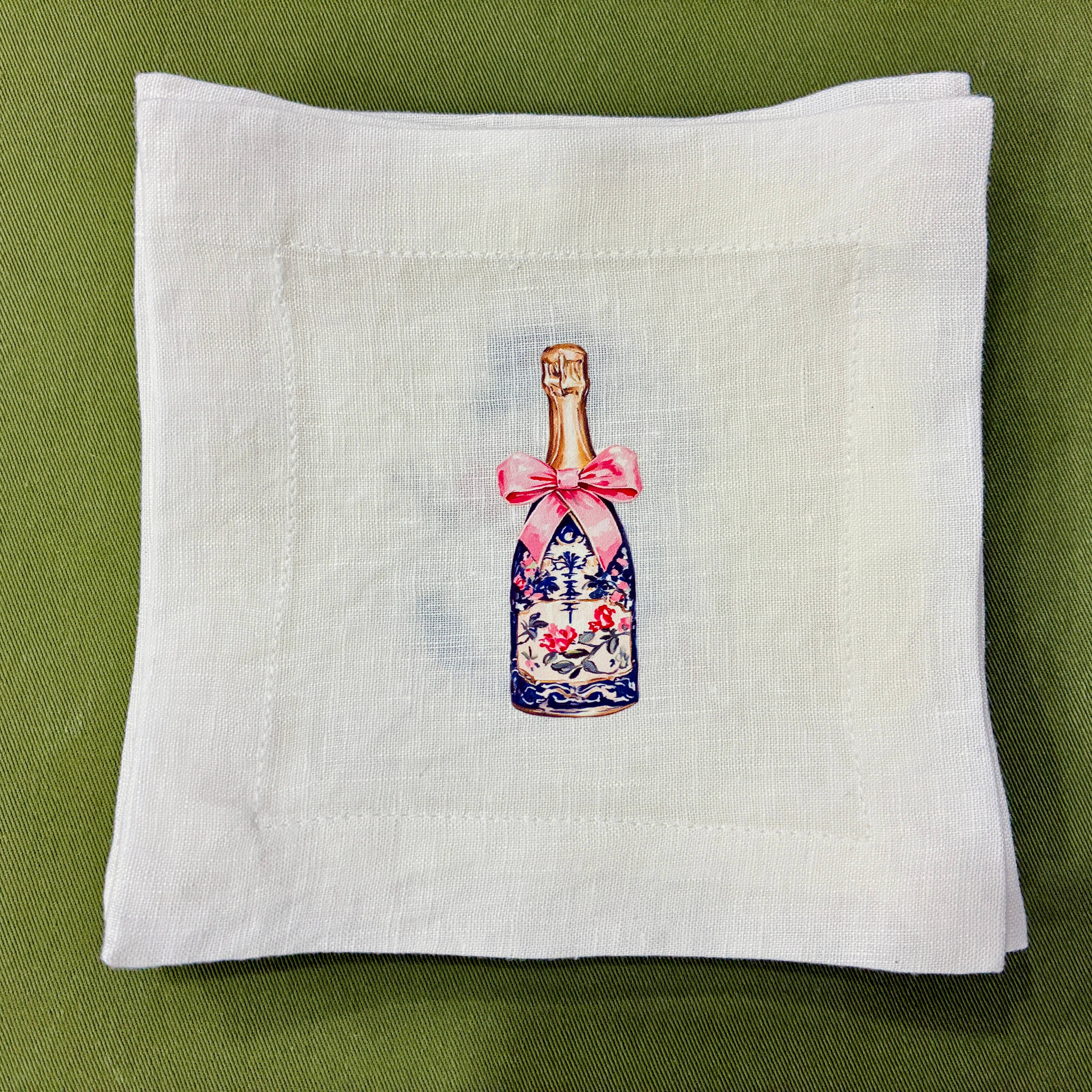 Belle Linen - Wholesale Dinner & Cloth Napkin - Christmas Characters White Linen Cocktail Napkins11