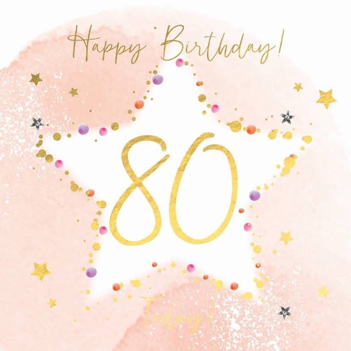 Joyeux anniversaire 80 aujourd'hui ! Carte de vœux faite à la main pour la vente par The Handcrafted Card Company