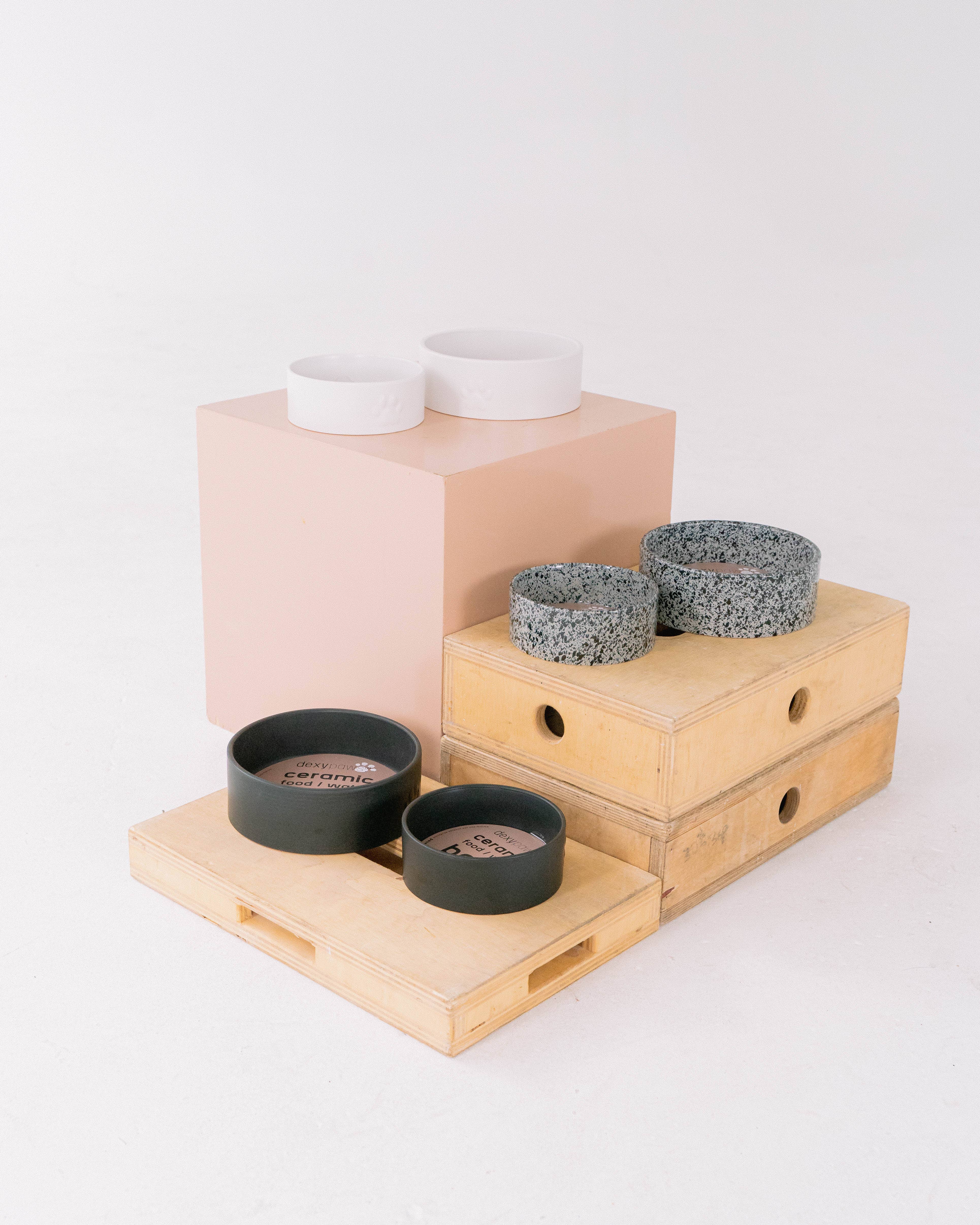 dexypaws – wholesale Pet bowl – Cat/dog – Salt & Pepper Ceramic Dog Bowl8