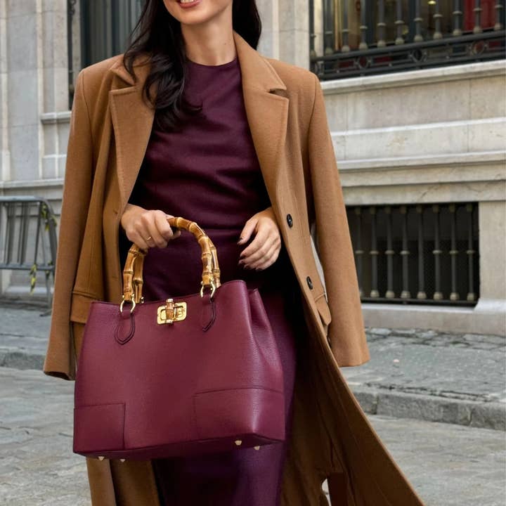 Voemièn - Wholesale Top Handle Bag - Women's - Bamboo Babe Bag in Beige Dollar Leather8