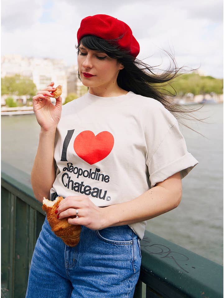 Léopoldine Chateau - Wholesale Screen Printed T-Shirt - Women's - Tee-shirt EDDY "I Love LC"1
