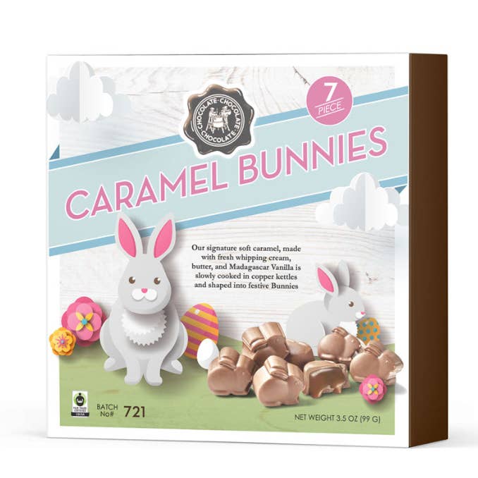 Milk Caramel Bunnies - 7 PC Case/12 for wholesale by Chocolate Chocolate Chocolate Company