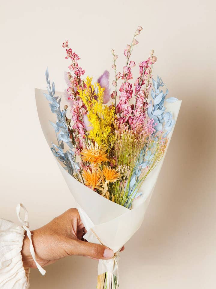 Pastel Dried Flower Mini Bouquet for wholesale by Idlewild Floral Co.