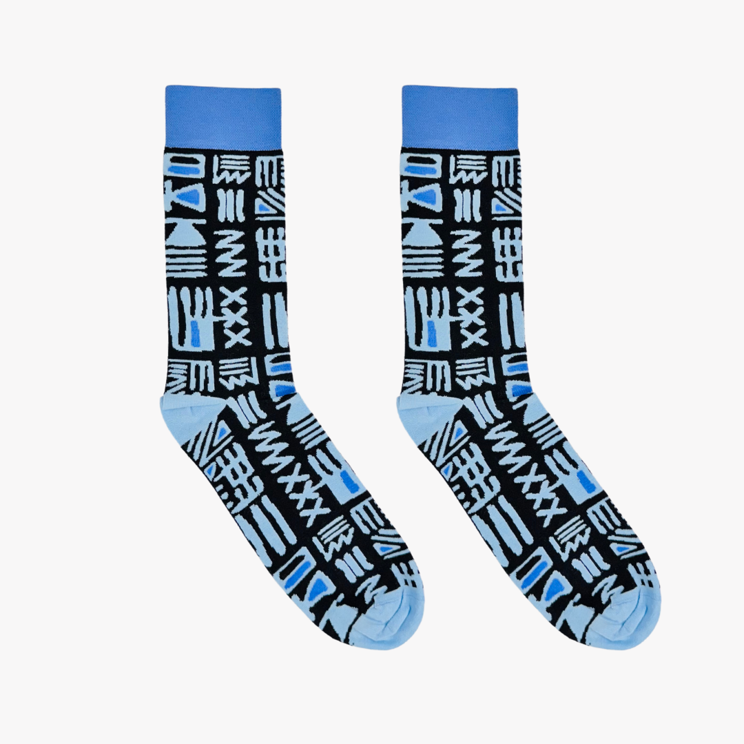 Afropop – wholesale Socks – Unisex – Tribal Blue Socks3