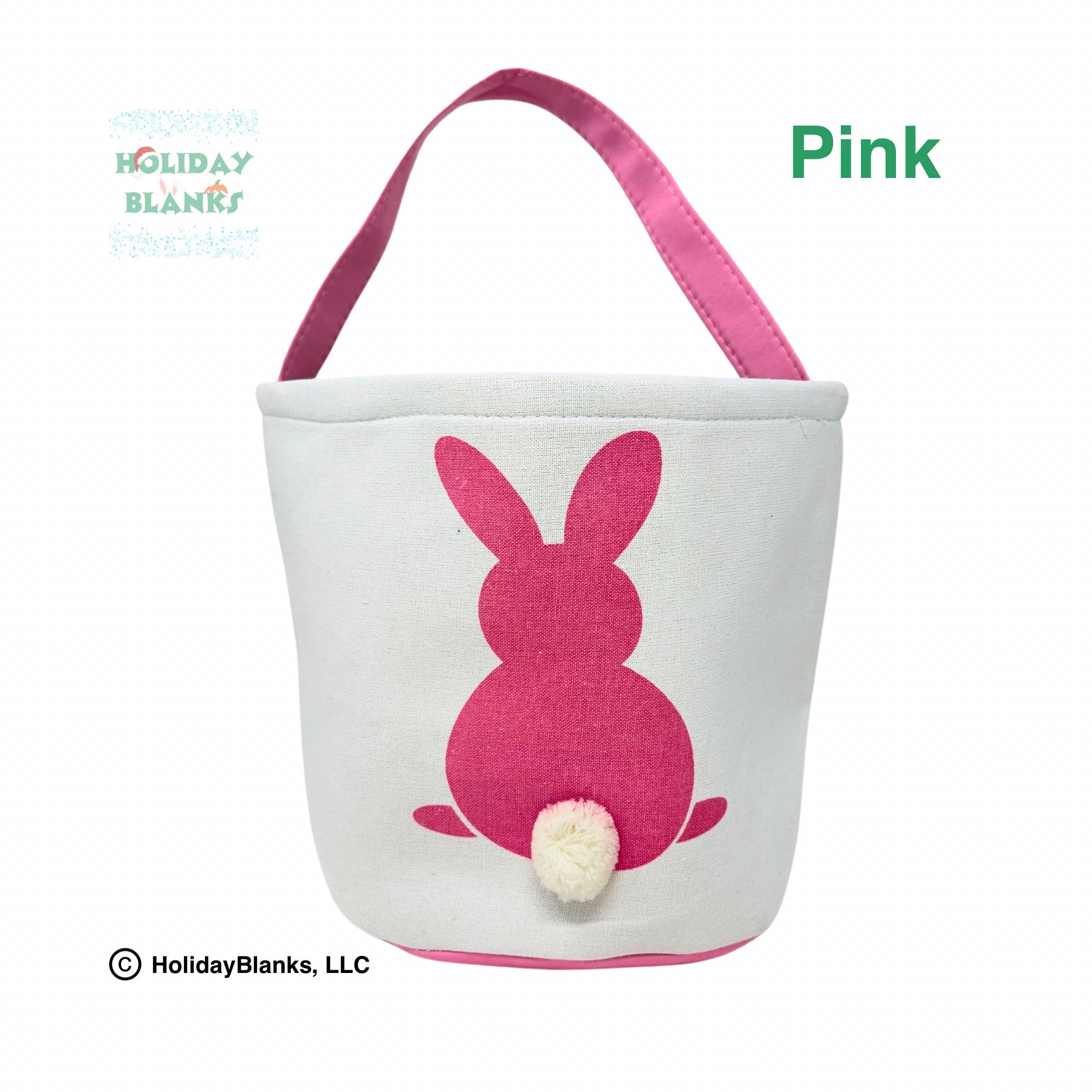 Holiday Blanks - Wholesale Basket - Kids & Baby - Solid bunny with furry tail easter basket embroidery blank8