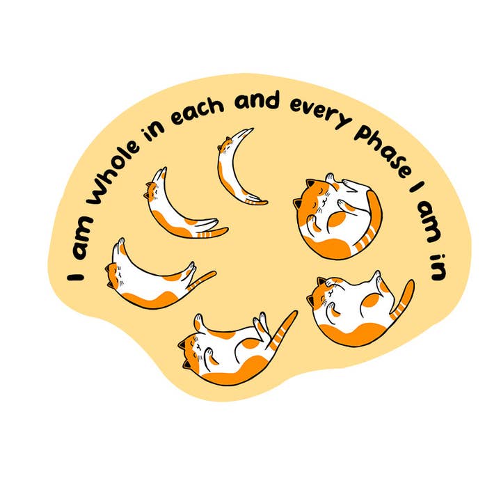 "I Am Whole" Cat Sticker for wholesale by Azura Magic