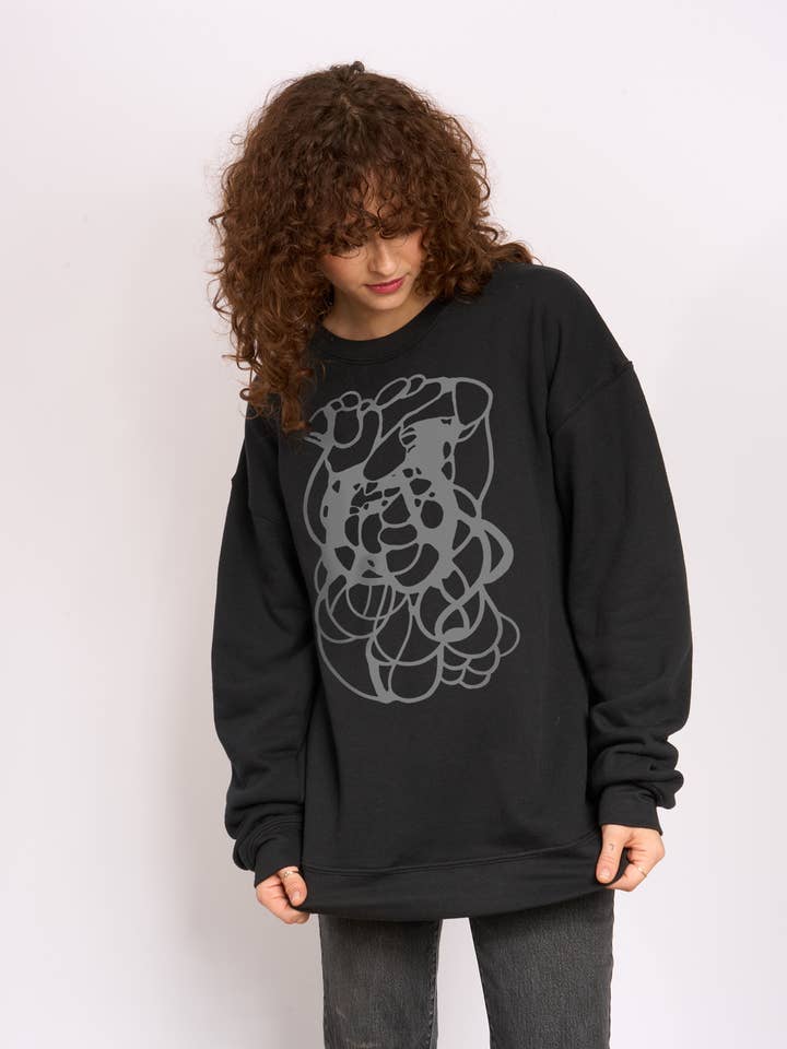 Scribble Eva Oversized Fleece Sweatshirt for wholesale by Go To Devil