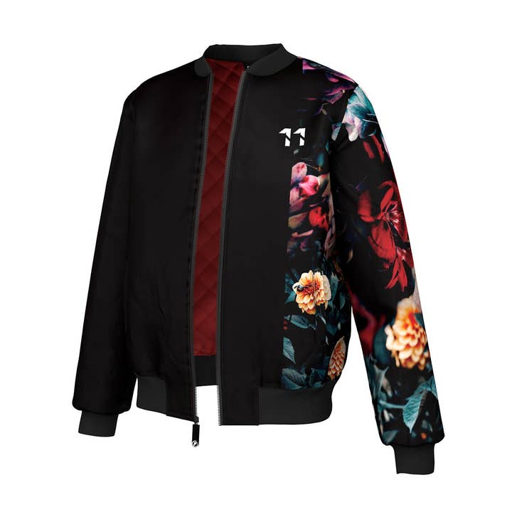 FreshHoods - Wholesale Bomber Jacket - Women's - Vintage Flowers Bomber Jacket1
