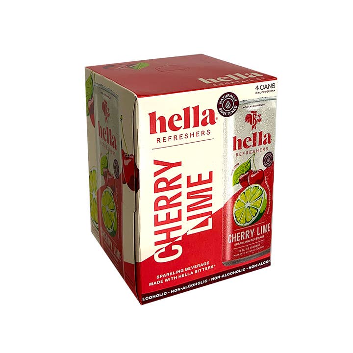 Hella Cocktail Co. - Wholesale Non-Alcoholic Aperitif/Mocktail - Hella Refreshers: Cherry Lime 12oz, 4-Pack1