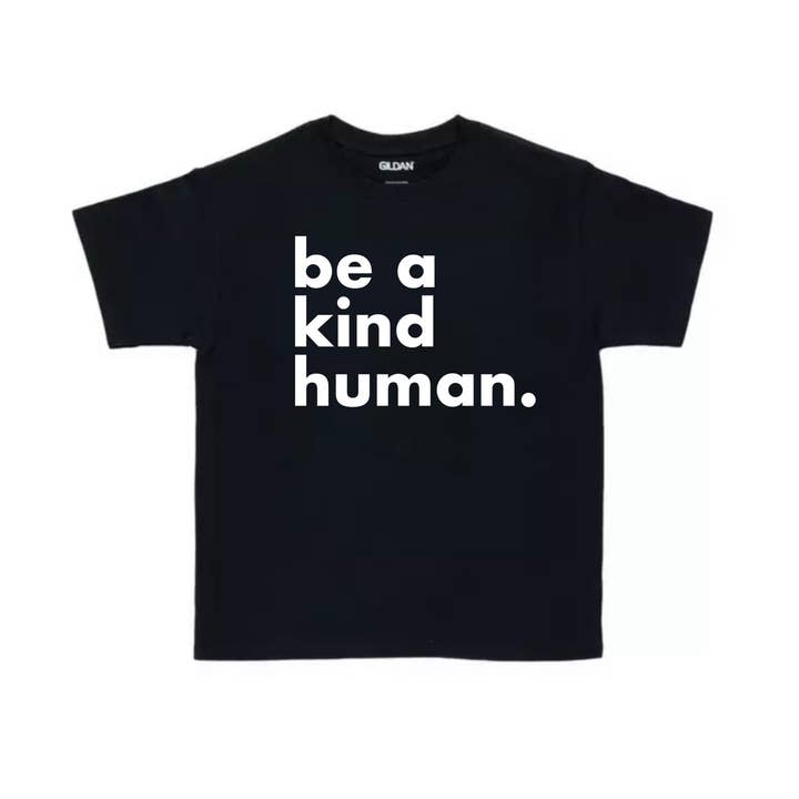 Be a Kind Human Kid's Tee // Black for wholesale by Be a Kind Human