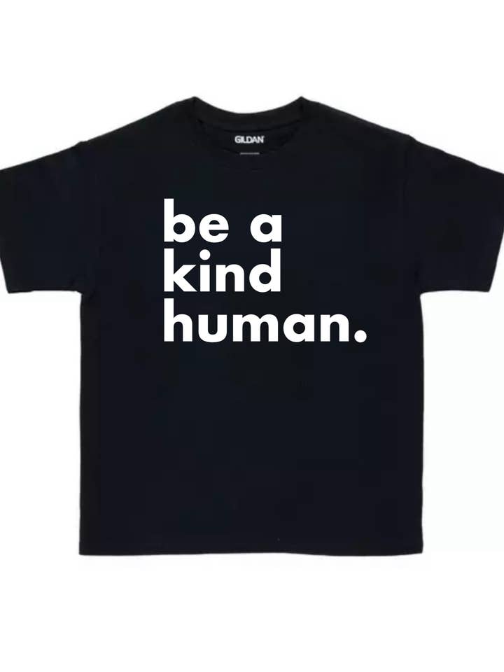 Be a Kind Human T-shirt til børn//Sort for engroshandel hos Be a Kind Human