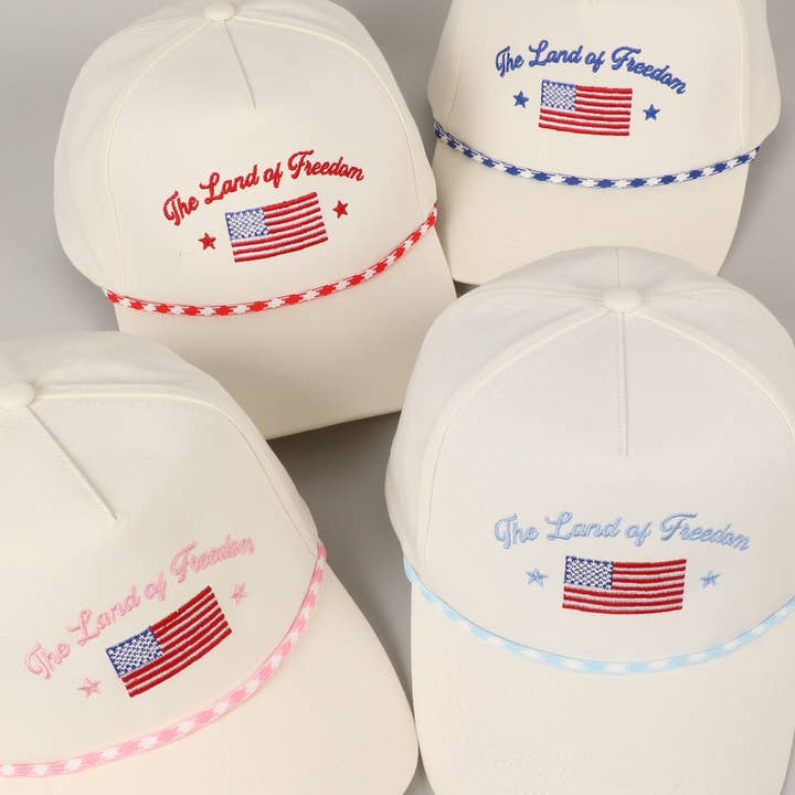 Fashion City - Wholesale Trucker Hat - Unisex - The Land of Freedom Flag Embroidered Trucker Hat