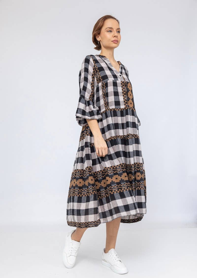 FRANCE BLUE DRESS 48530 CAMEL for wholesale on Faire2