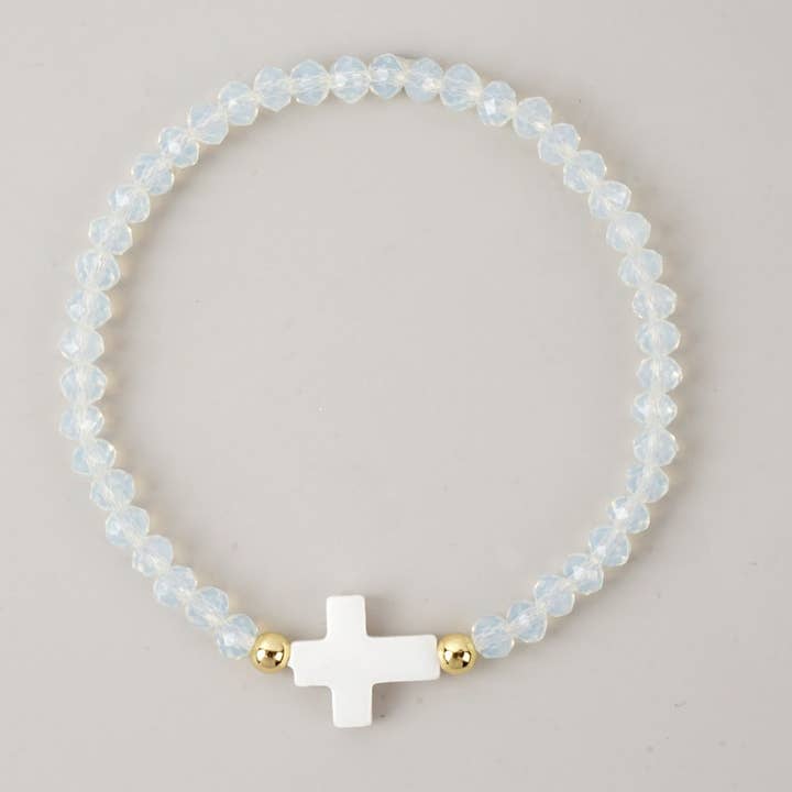 ACCITY - Wholesale Beaded Bracelet - CROSS COLORED CRYSTAL HANDMADE BRACELET_CWMM38197