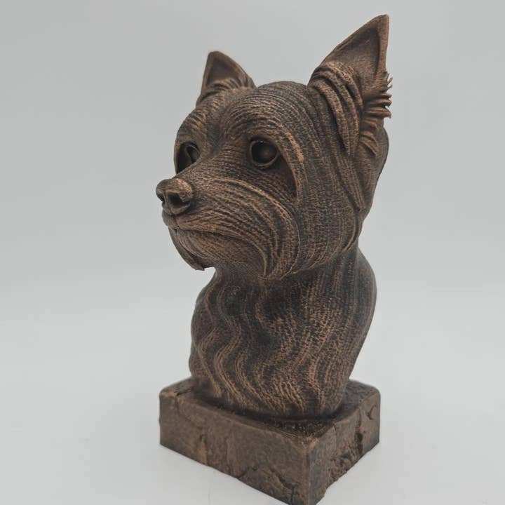 Buste af en Yorkshire-hund – hjemmedekoration, gave til hundeelsker til ham eller hende, håndmalet ornament for engroshandel hos 3DijkstraFinds