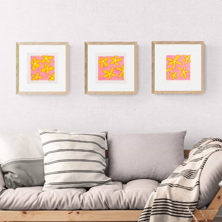 Tríptico, impressão fine-art, impressão artística Flower Power por atacado de Holy Kaw Wall Art