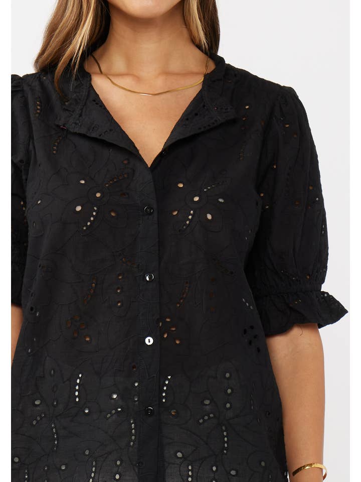 Lovestitch - Wholesale Blouse - Women's - Embroidered Eyelet Cotton Summer Top