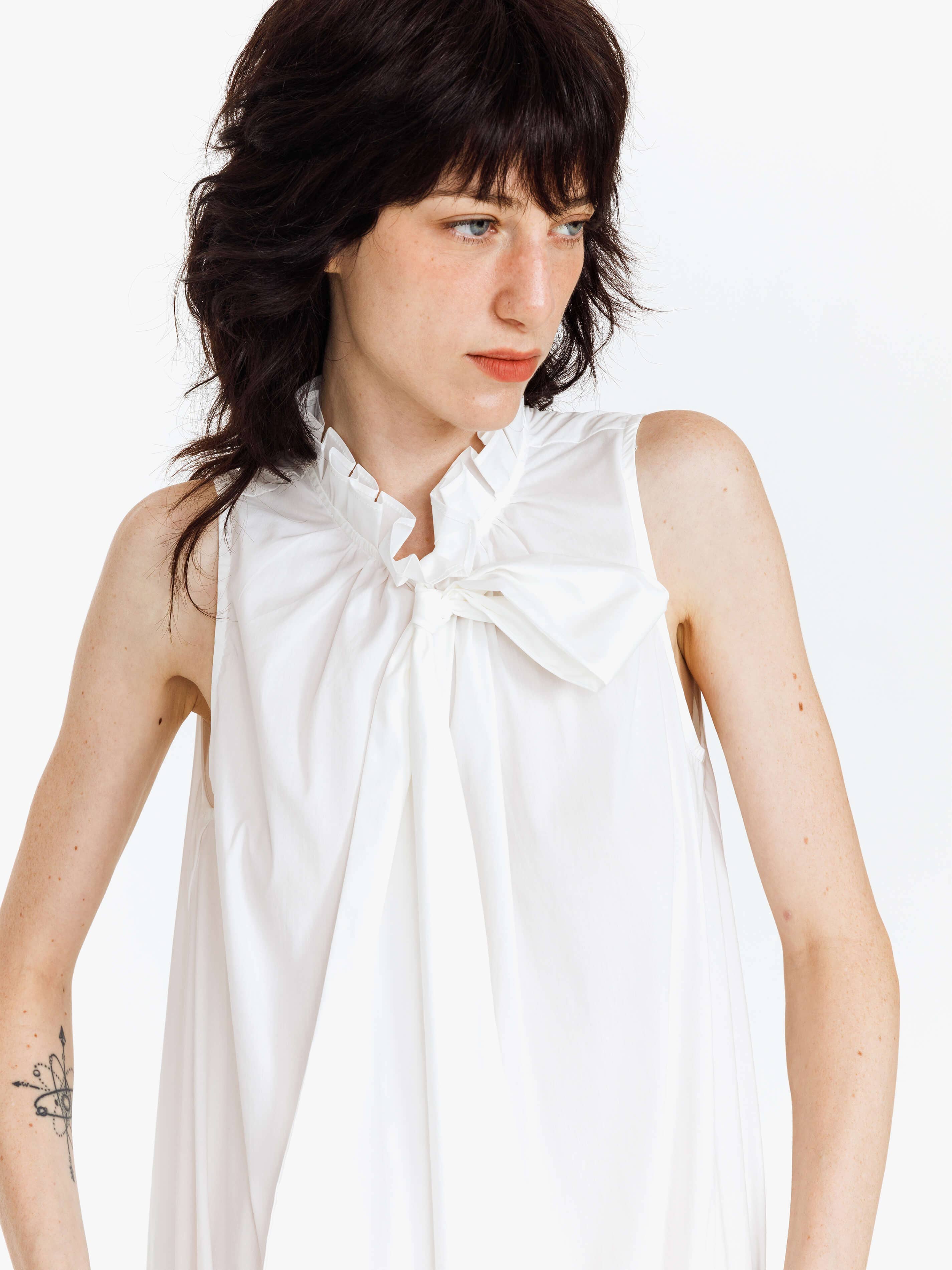 CUBIC - Wholesale Blouse - Women's - Ruffle Stand Collar Tie A-line Tank Top15