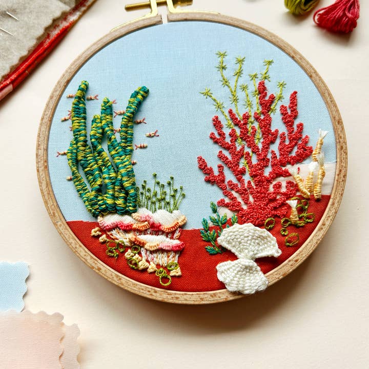 MCreativeJ - Wholesale Embroidery/Cross Stitch Supplies - Under the Sea - 3D Raised Stitching - Advanced Embroidery Kit