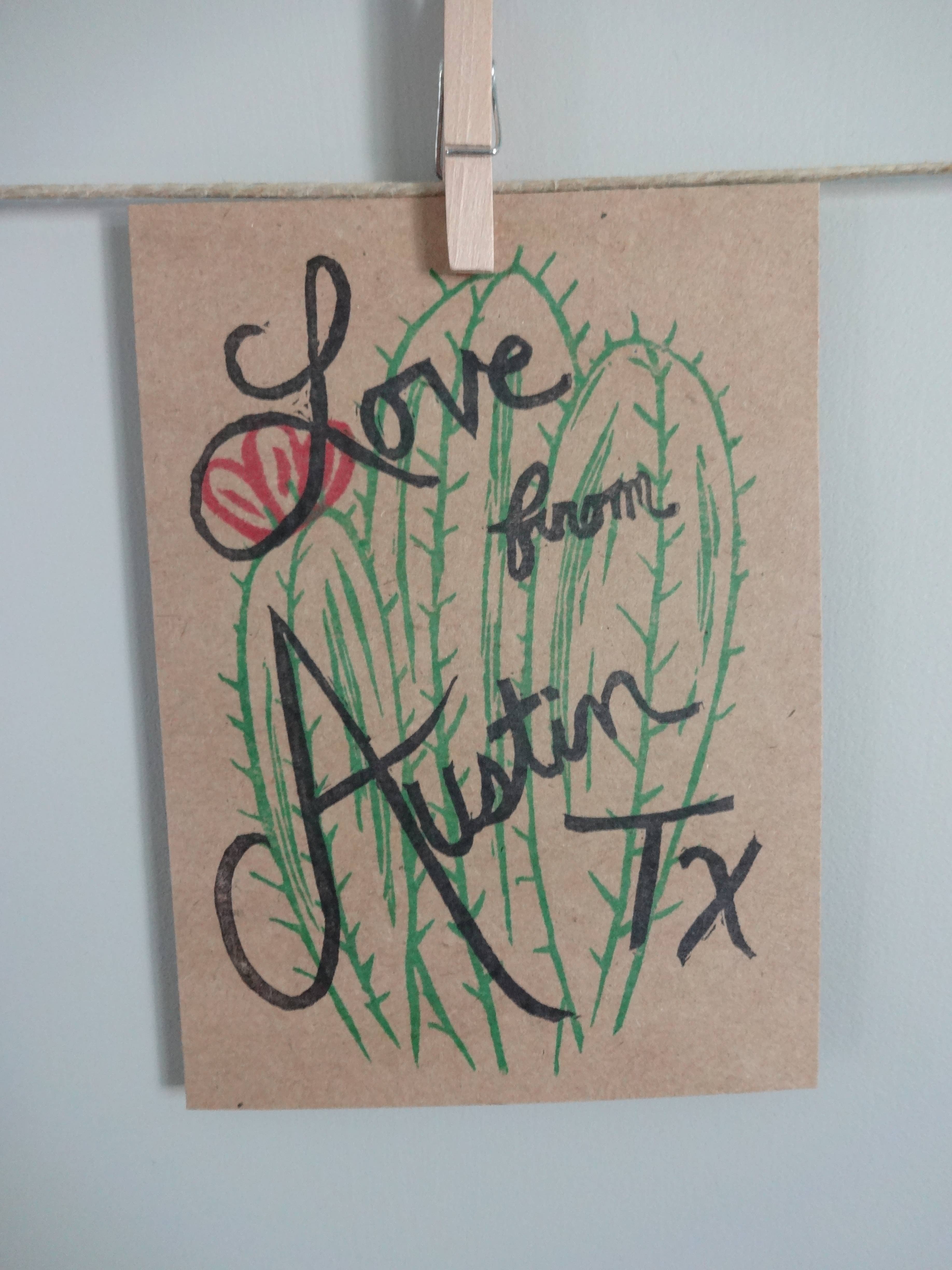 The Foxes Tail - Wholesale Love Card - Love From... Cactus Handmade Note Card6