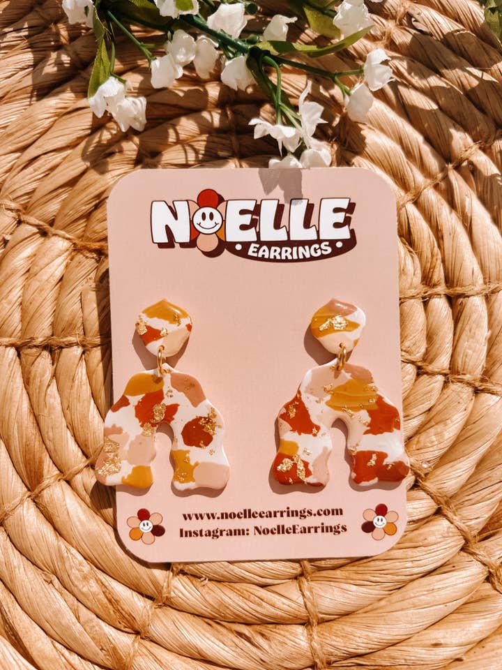 Boho Terrazzo Arches | Polymer Clay Earrings for wholesale by Noelle Earrings