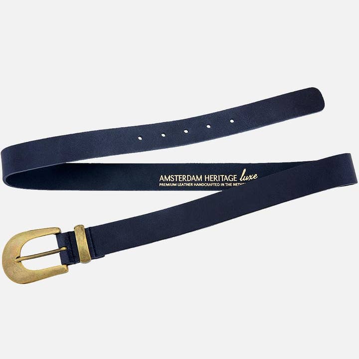 Amsterdam Heritage Leather Belts, Bags, Jackets & Apparel - Vente Ceinture – femme - FABRIQUÉ SUR COMMANDE Annie | Ceinture fine en cuir avec boucle dorée pour femme15