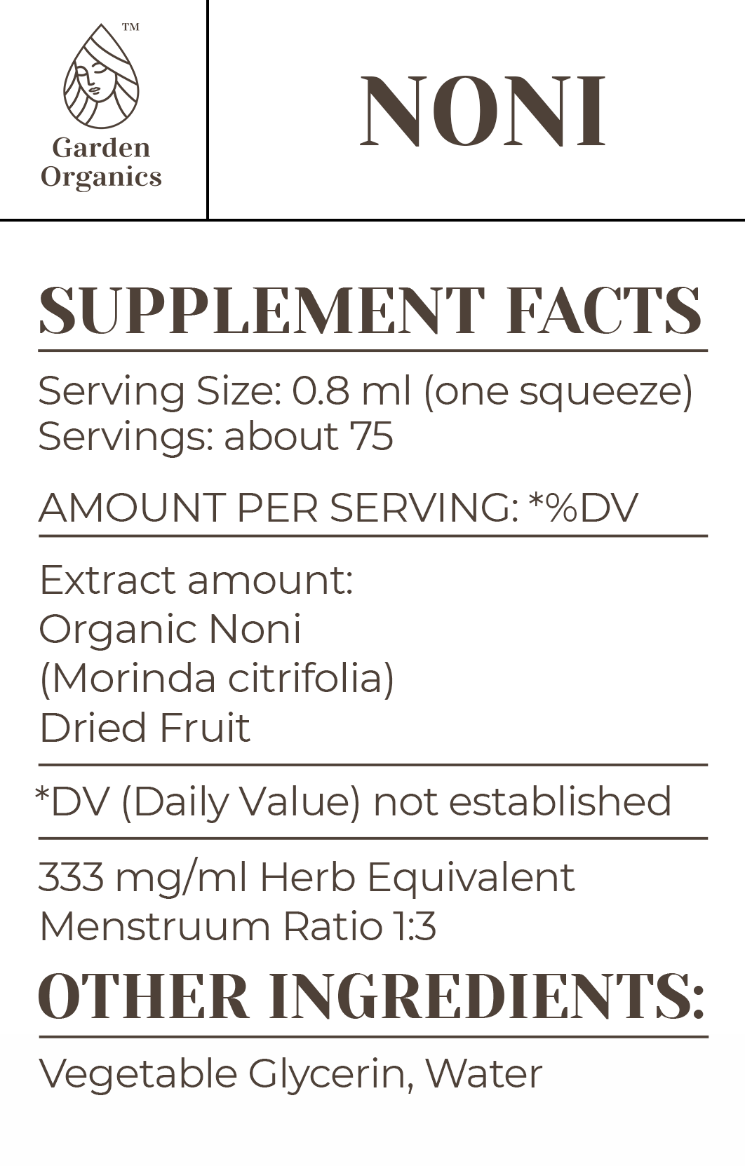 Garden Organics - Wholesale Tincture - Noni Tincture1