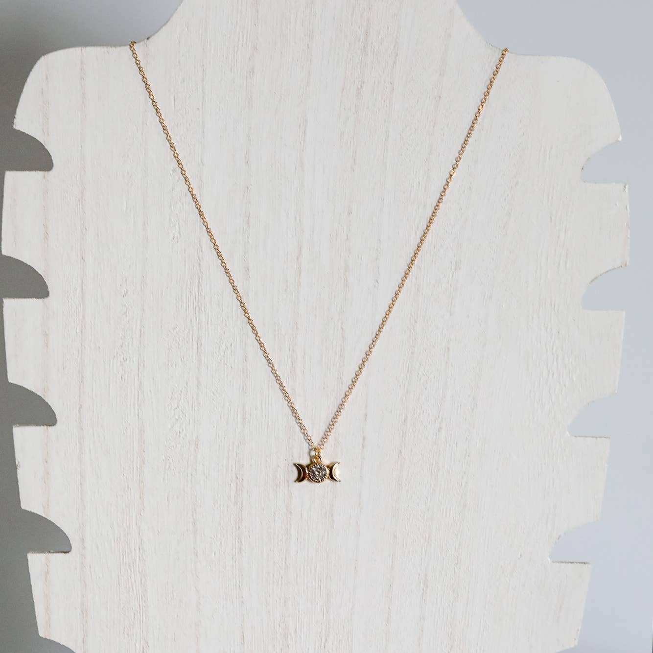 The Gilded Witch - Wholesale Pendant/Charm Necklace - Triple Goddess Moon Necklace: 14kt Gold Filled Chain3