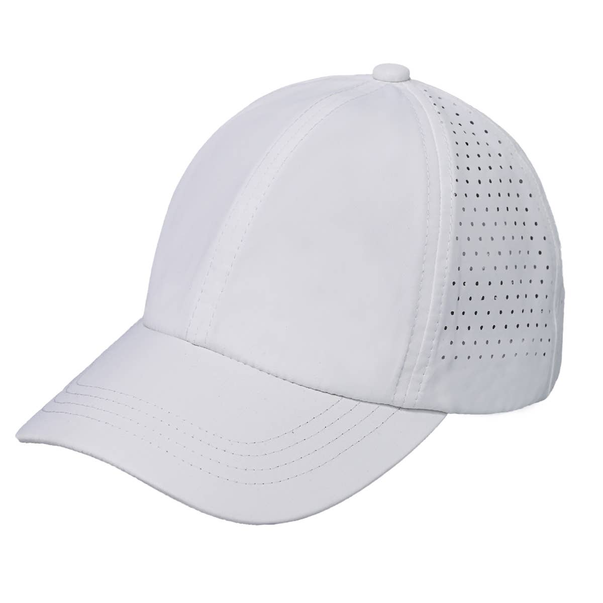 Funky Junque - Wholesale Baseball Cap - Unisex - Laser Cut Unstructured Running Cap - White1