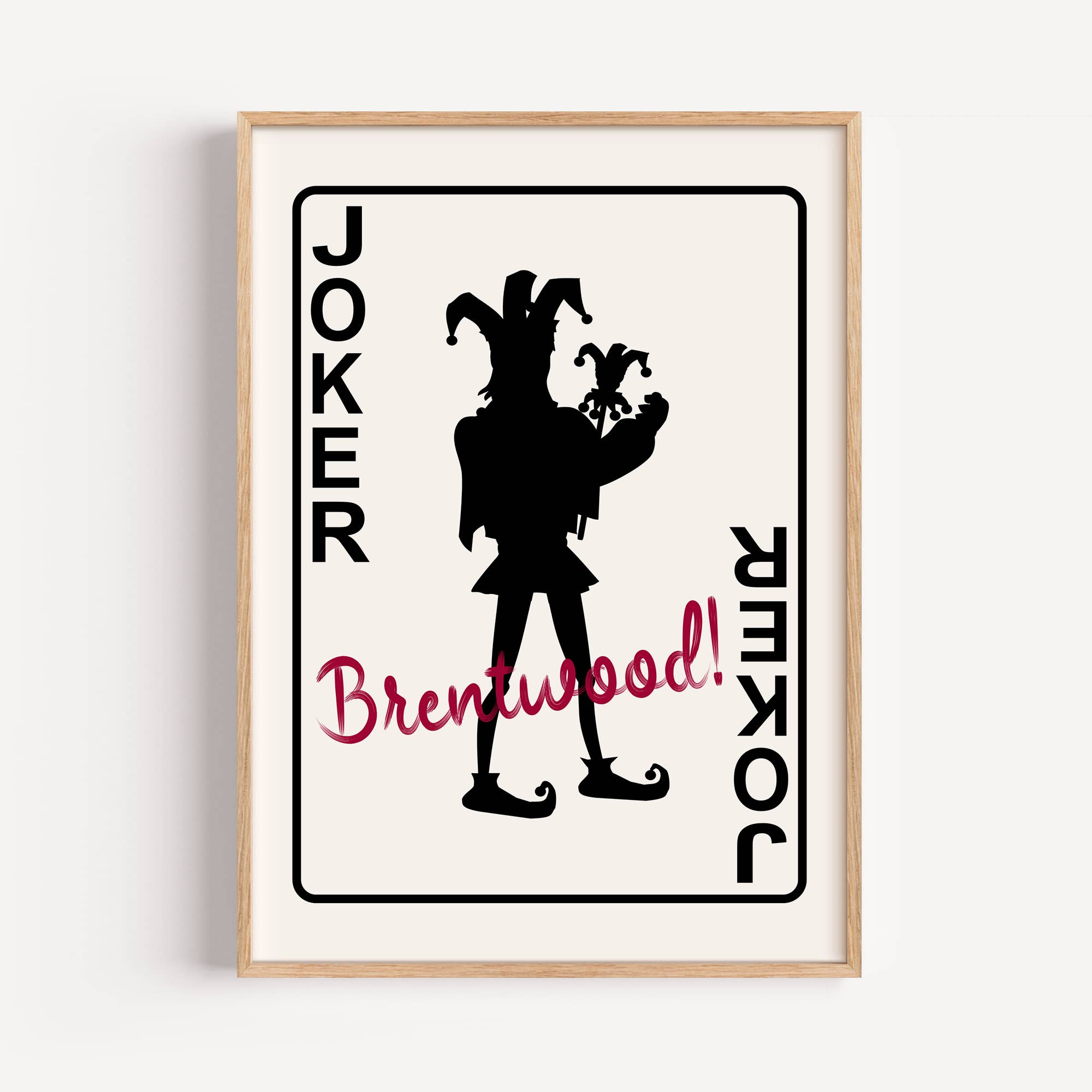 Timmy Loves – wholesale Art print – Your Town Joker - Customised Playing Card A3 Art Print