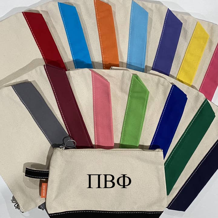 Simply Sisters - Wholesale Makeup/Cosmetic Bag - Sorority Zippered Canvas Cosmetic Bag19