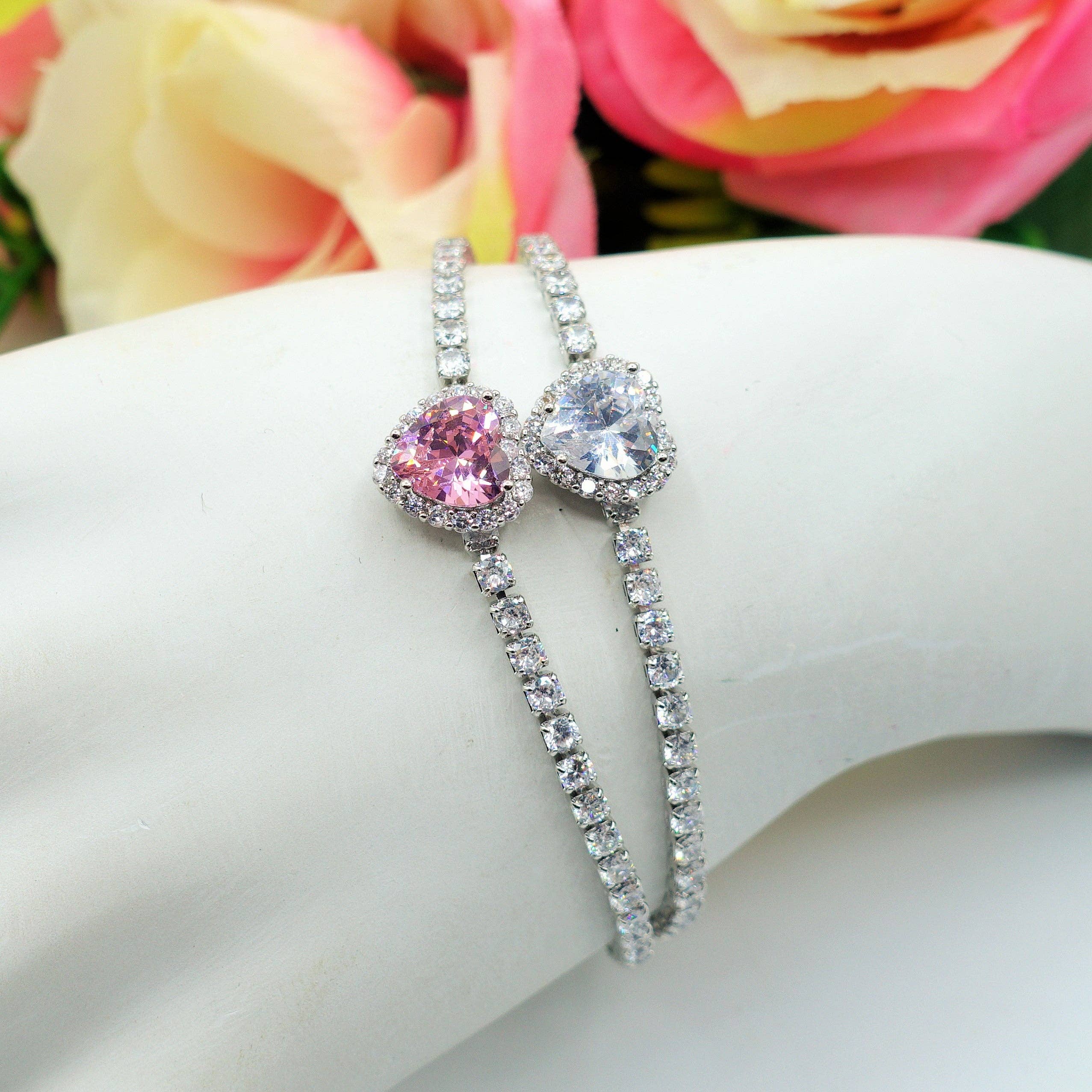 Daemon srls - Vendita all'ingrosso Bracciali tennis - DIANA ~Chunky~ Bracciale tennis con cuore in zirconi cubici23