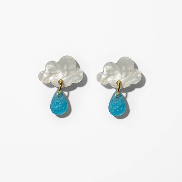 Sleepy Mountain - Wholesale Dangle Earrings - Rain cloud mini dangle earrings