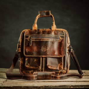 Steel Horse Leather The Welch Briefcase | Vintage Leather Messenger Bag
