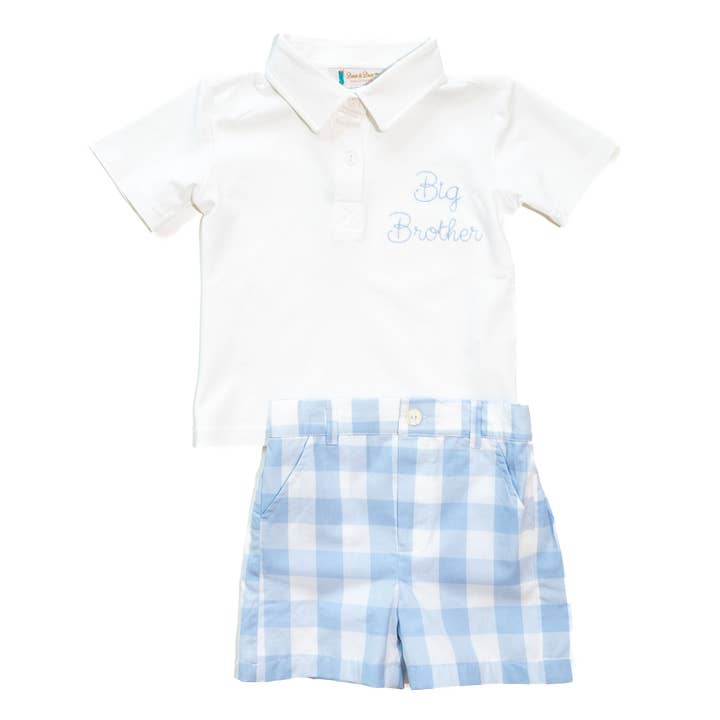Boys Big Brother Polo Shorts Set for wholesale by Boots & Bows Smocking Co