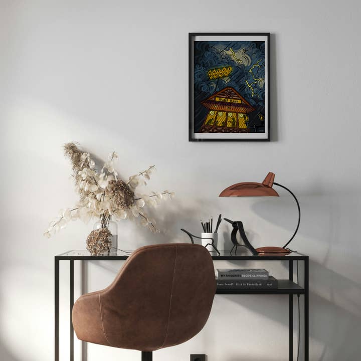 Esther Sketch - Wholesale Art Print - Wafel Haus 8x10 Print Gothic Waffle House 10