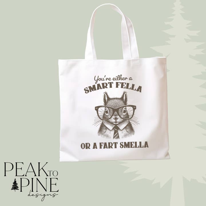 Smart Fella - Tote Bag for wholesale by Peak To Pine Designs