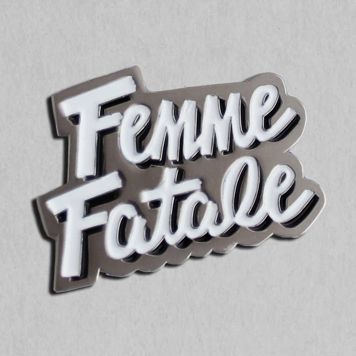 Femme fatale enamel lapel pin for wholesale by Kate Gabrielle