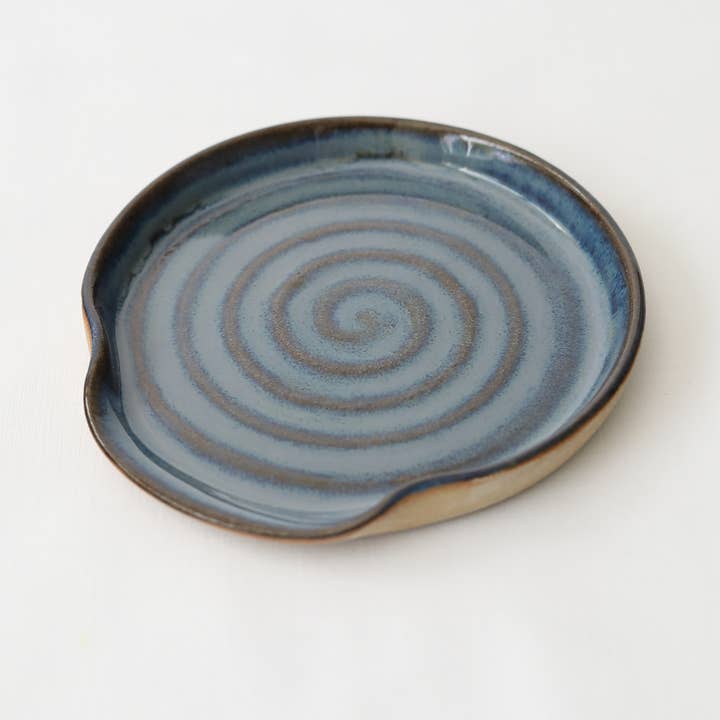 Handmade Ceramics Spoon Rest - Nebula Blue Rustic for wholesale by Katie L Thompson Designs