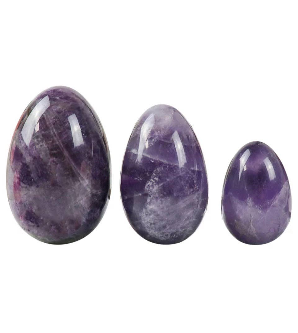 Eco Period - Wholesale Spiritual stone/crystal - Love Stone Yoni Egg Set of 3 - Amethyst3