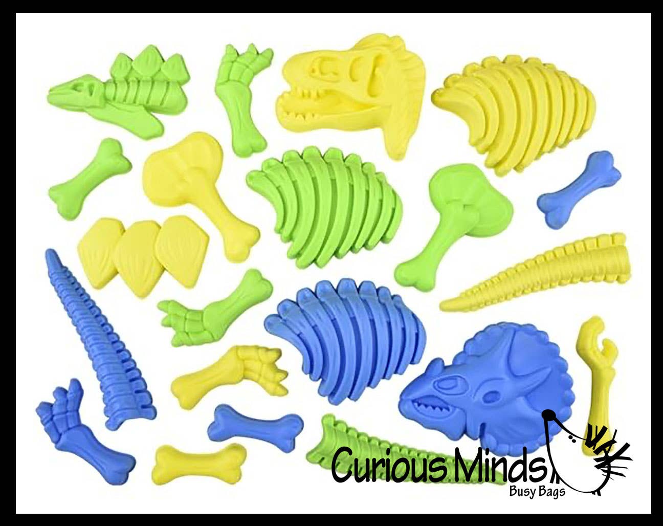 Curious Minds Toys - Wholesale Toy Set - Kids - 21 Piece Dinosaur Bones Sand Mold Beach Set - Sand Castle0