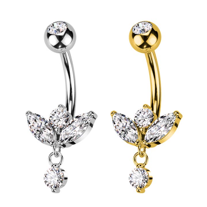 Awaken - Wholesale Belly Ring - Belly Button Piercing with Crystal Pendant-PD-2191