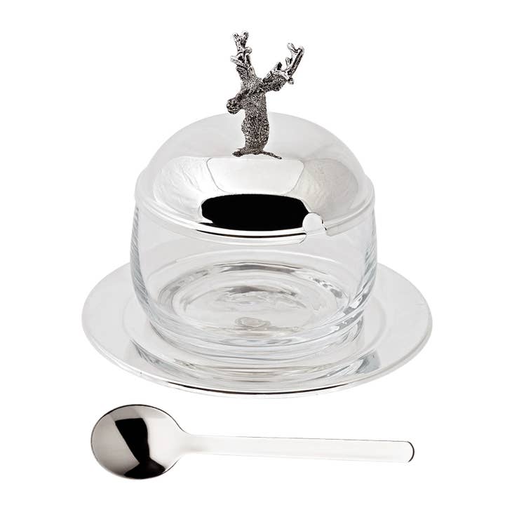 Jam Jar Deer with Coaster and Spoon for wholesale by EDZARD