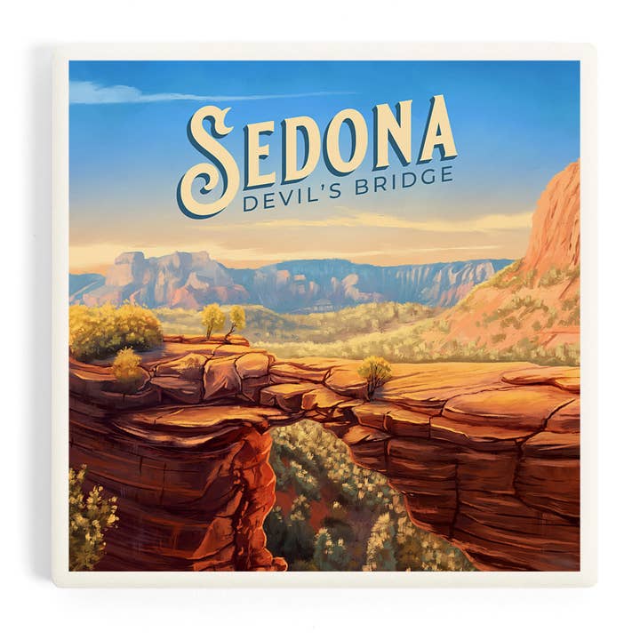 CERAMIC COASTER Sedona, Arizona, Devil's Bridge for wholesale by Lantern Press