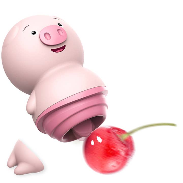 VIGOR - Venta al por mayor Juguetes eróticos - Estimulador de clítoris Cute Pig Rose, vibrador de 6 velocidades