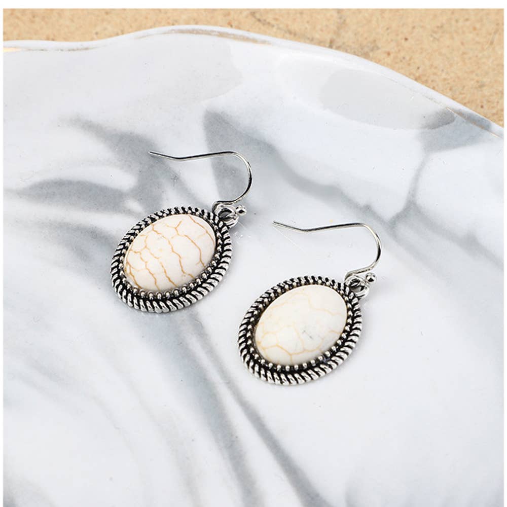 Wholesalesir - Vente Parures de bijoux - Ensemble de bijoux vintage avec pendentif rond en turquoise et fleur2