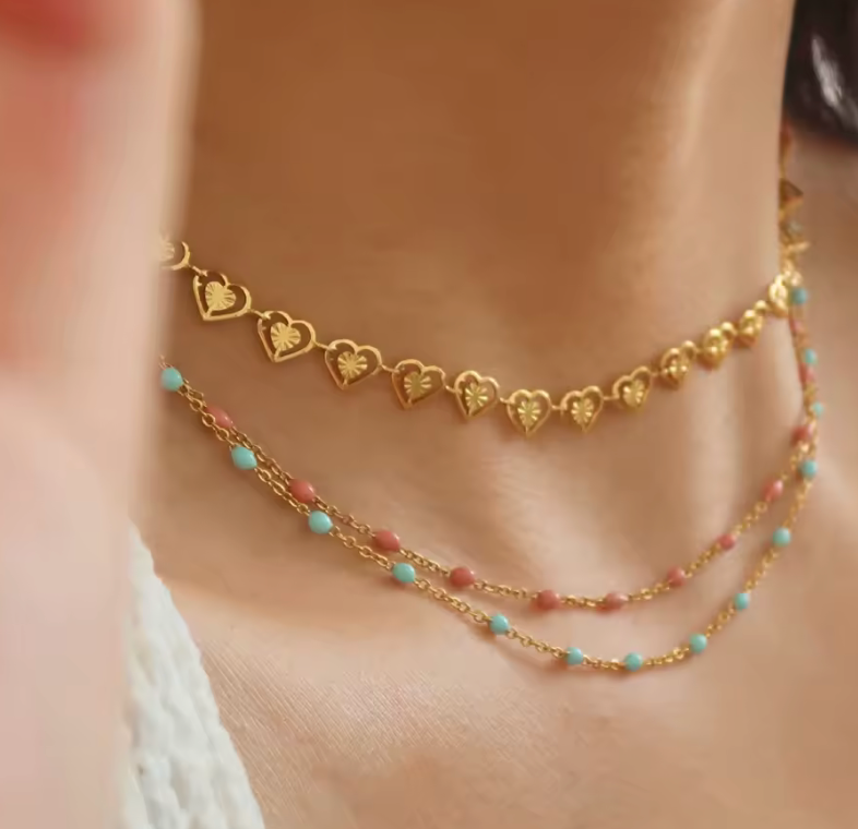 HoopLa - Wholesale Link & Chain Necklace - Candy Chain Enamel Steel Chain Necklace2