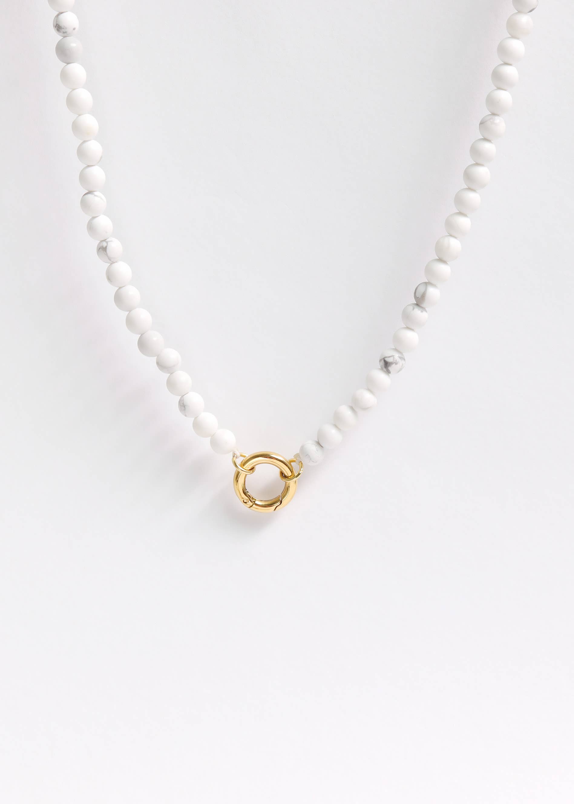 WJW - Wholesale Pendant/Charm Necklace - Semi Precious Natural Stone Charm Keeper Necklace7